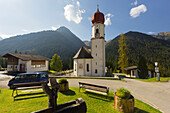 Kirche in Bschlab, Lechtaler Alpen, Tirol, Österreich