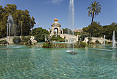Cascada, Monument mir Wasserfall und Springbrunnen, Parc de la Ciutadella, Stadtpark, Weltausstellung 1888, Barcelona, Katalonien, Spanien, Europa