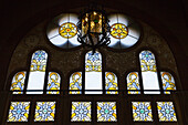 Hospital de la Santa Creu i Sant Pau, former hospital, coloured glass windows, Modernisme, modernism, Art Nouveau, architect Domenech i Montaner, UNESCO world heritage, Passeig de Gracia, city district Eixample, Barcelona, Spain, Europe