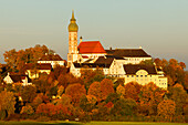 Andechs monastery, Benedictine Monastery, heiliger Berg, Autumn, Starnberg five lakes region, Starnberg, Bavarian alpine foreland, Upper Bavaria, Bavaria, Germany, Europe