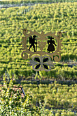 Vineyard Sign, Epesses,  Lavaux region, Lake Geneva, Swiss Alps,  Switzerland