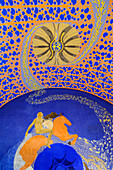 Art Nouveau wall painting in Hochzeitsturm, Mathildenhoehe, Darmstadt, Hesse, Germany