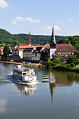 Neckargemuend on the river Neckar near Heidelberg, Baden-Wuerttemberg, Germany