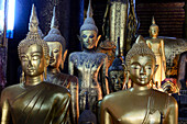 Buddha statues in Wat Mai temple, Luang Prabang, Laos, Asia