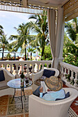 Hotel veranda at Longbeach on the island of Phu Quoc, Vietnam, Asia