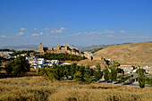 Fort and old town walls at Antequera, Malaga Province, Andalusia, Spain
