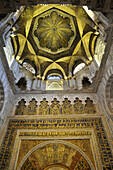 Cupola of the Mihrab inside the Mezquita in Cordoba, Andalusia, Spain