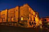 Outside view of the Mezquita in the evening, Cordoba, Andalusia, Spain