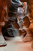 Eroded sandstone and light in Antelope Canyon, Arizona