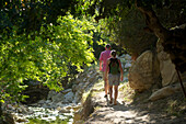 hikers at the exit of the Avakas gorge, Akamas peninsula, Paphos distict, Cyprus