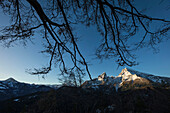 Kleinen Watzmann 2307 m and Watzmann 2713 m, Berchtesgaden, Bayern, Germany.