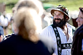 Man wearing traditional clothes, Viehscheid, Allgau, Bavaria, Germany