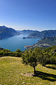 View from Rifugio Menaggio to Menaggio (right-hand side) at the Western shore of Lake Como, Italy