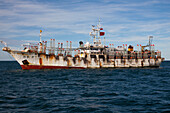 Rostiger chinesischer Fischtrawler Han Yi 3, Punta Arenas, Magallanes y de la Antartica Chilena, Patagonien, Chile, Südamerika