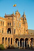 Central Building at Plaza de Espana in Maria Luisa Park, Seville, Andalusia, Spain