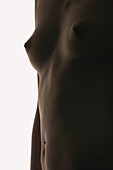 Nude woman's chest, close-up