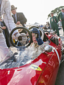 John Surtees in a 1964 Ferrari 158, Goodwood Revival 2014, Racing Sport, Classic Car, Goodwood, Chichester, Sussex, England, Great Britain