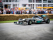 2011 Mercedes MGP W02 Formula 1 racing car, driver Anthony Davidson, Goodwood Festival of Speed 2014, racing, car racing, classic car, Chichester, Sussex, United Kingdom, Great Britain