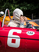 Emanuele Pirro, fünffacher LaMans Sieger, 1961 Ferrari 156 Sharknose, Goodwood Festival of Speed 2014, Rennsport, Autorennen, Classic Car, Goodwood, Chichester, Sussex, England, Großbritannien