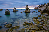 rocks at beach of Cala del frares, Sa Caleta, Mediterranean Sea, Lloret de Mar, Costa Brava, Catalonia, Spain