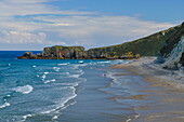 Strand Playa de San Antolin de Bedon, Naves, Llanes, Golf von Biskaya, Costa Verde, Asturien, Asturias, Spanien