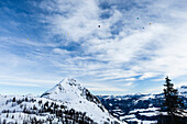hot-air-balloons above Tennengebirge, Salzburg, Austria