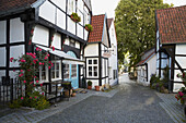 Krummacherhaus , Timber-framed houses at Tecklenburg , Muensterland , Tecklenburgerland , North Rhine-Westphalia , Germany , Europe