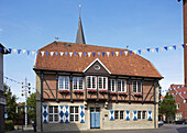 Historic town hall at Horstmar, Muensterland , North Rhine-Westphalia , Germany , Europe