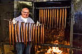 Eel smokehouse, Kappeln, Schlei fjord, Baltic Coast, Schleswig-Holstein, Germany