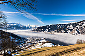 view to Zell am See the mountain Schmittenhoehe, Salzburger Land, Austria, Europe