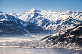 view to Zell am See the mountain Schmittenhoehe, Salzburger Land, Austria, Europe