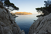Calanque Port-Miou and bay of Cassis, Baie de Cassis, Cap de Aigle, cape, Bouches-du-Rhone, Cote d Azur, French Riviera, Mediterranean Sea, Provence, France, Europe