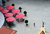 City square, view to the east from the Pfeifturm, Ingolstadt, Upper Bavaria, Bavaria, Germany
