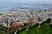 view towards the harbour of Haifa, North-Israel, Israel