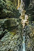 Breitach flowing through canyon, Breitachklamm, Allgaeu Alps, Allgaeu, Svabia, Bavaria, Germany