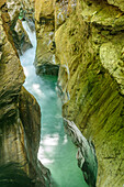 Breitach flowing through canyon, Breitachklamm, Allgaeu Alps, Allgaeu, Svabia, Bavaria, Germany