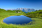 Mountain lake with view to Berchtesgaden Alps, Ankogel Group, Tauern, Salzburg, Austria