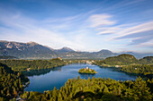 Alps mountains behind Lake Bled, Bled, Gorenjska, Slovenia, Bled, Gorenjska, Slovenia