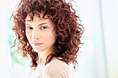 Close up of Hispanic woman's face, Jersey City, NJ, USA