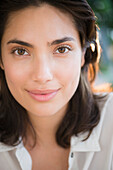 Hispanic woman smiling, Jersey City, New Jersey, USA