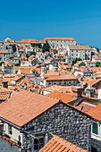 Rooftops of city on hillside, Dubrovnik, Dubrovnik-Neretva, Croatia, Dubrovnik, Dubrovnik-Neretva, Croatia