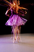 Caucasian ballerina dancing on stage, Bainbridge Island, WA, USA