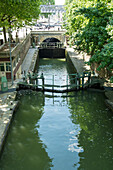 France, Paris, lock on the Canal St Martin