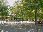 France, Paris, Jardin du Luxembourg, in the shade of the chestnut trees