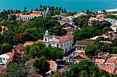 Brazil, Pernambuco state, Olinda, historic centre from the top of a hill