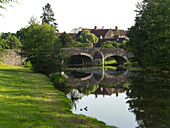 France, Burgundy, Côte d'Or, Genay, bridge