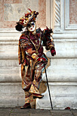 Italy, Carnival of Venice, Masks in front of San Zaccharia church