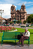 South America, Peru, Cuzco region, Cuzco Province, Unesco World heritage since 1983, Cuzco, Plaza de Armas, iglesia de la Compania