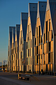 Europe,France, vertical view of contemporary écoquartier Grand Large buildings in Dunkirk. Sunset light(architecte Nicolas Michelin)