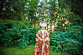 Japanese bride wearing traditional clothing